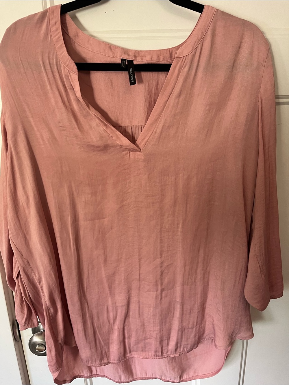 Maurices Blush Pink V-Neck Flowing Tunic